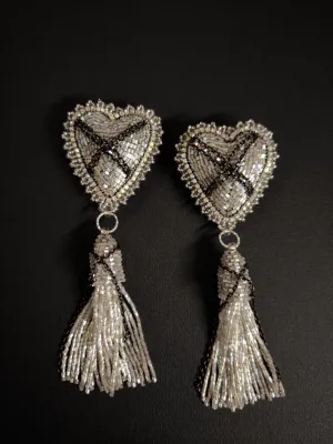 Boucle d'oreille coeur d'argent